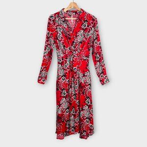 Free People Tough Love MIDI Dress Sz 6 Red Coastal Cowgirl